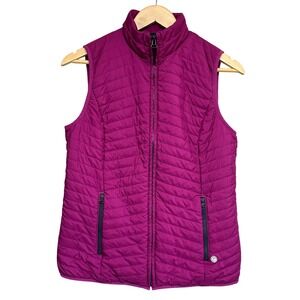 T by Talbots Puffer Vest Womens S Lightweight Quilted Full Zip Sleeveless Jacket